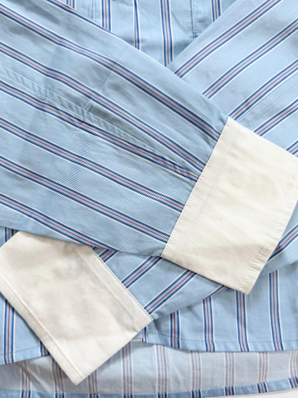NWT French Connection Striped Double Collar Shirt - Picture 5 of 6